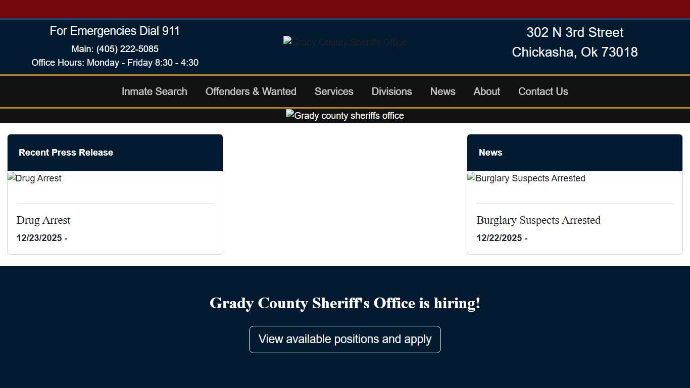 Grady County Sheriff's Office Grady OK