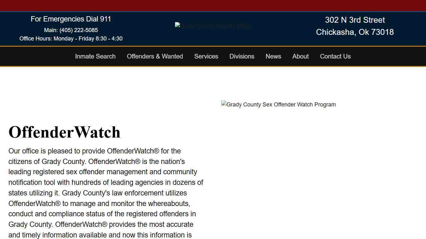 OffenderWatch - Grady County Sheriff's Office